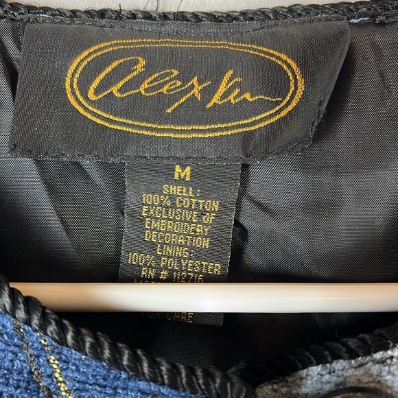 Vintage 1990s Alex Ku Blue Patchwork Cotton Jacket - Picture 5 of 9